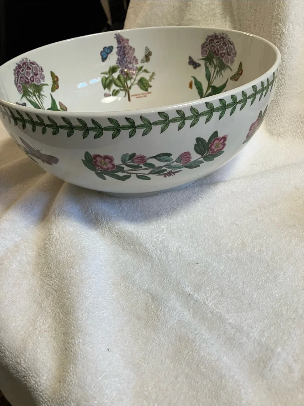Vintage Portmeirion Botanic Garden Salad Bowl Ceramic 10.5inch diameter